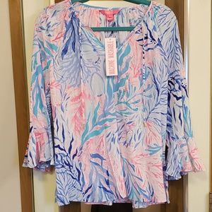 Lilly Pulitzer Willa Flouce Sleeve Top